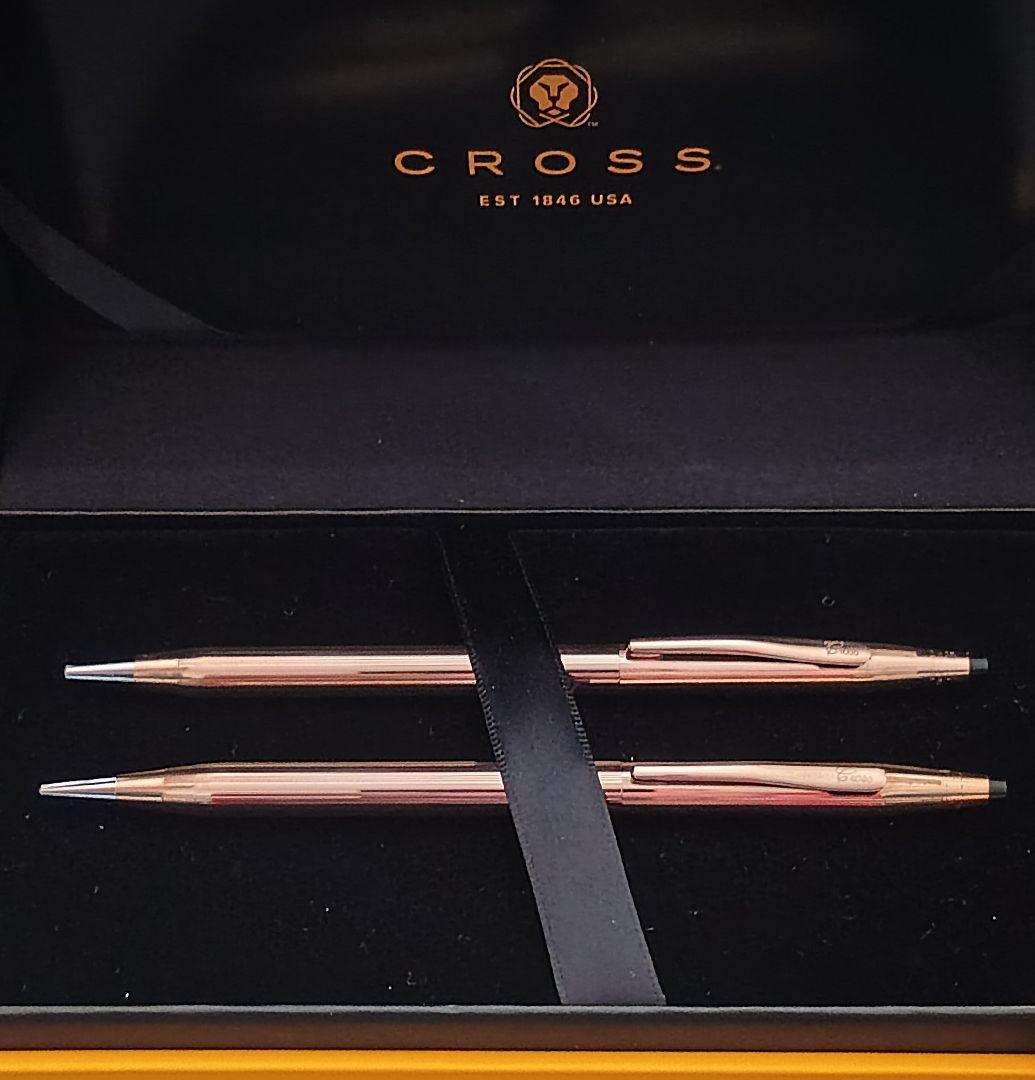 【ヴィンテージ未使用品】14金張CROSS ボールペン＆シャープペン 2本セット