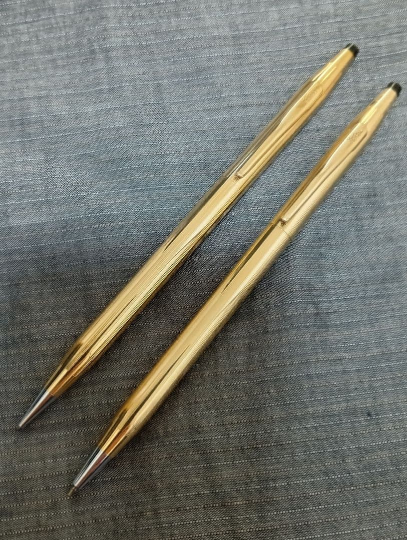 【ヴィンテージ未使用品】14金張CROSS ボールペン＆シャープペン 2本セット