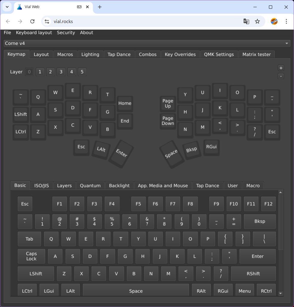 Corne V4 分割型キーボード Kailh Deepsea Silent