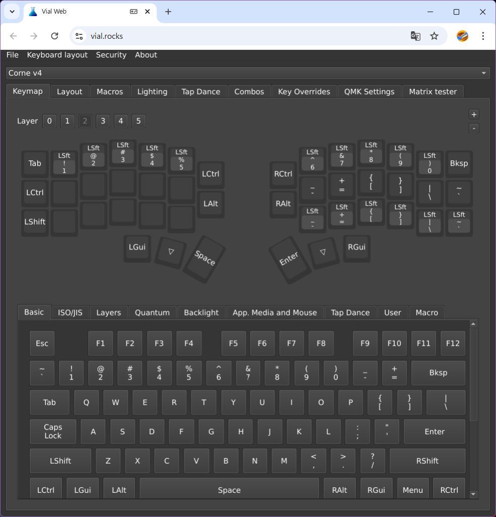 Corne V4 分割型キーボード Kailh Deepsea Silent