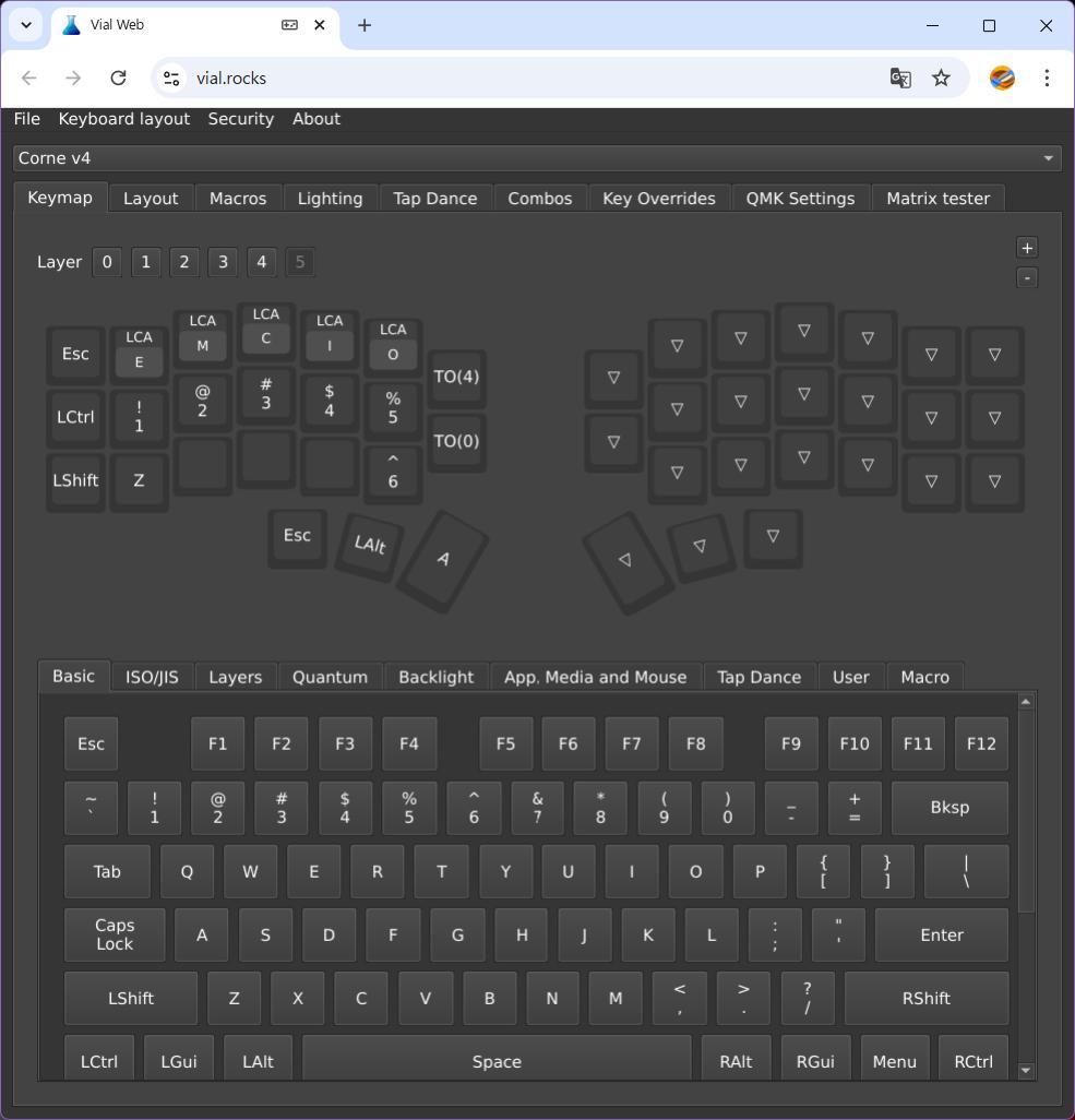 Corne V4 分割型キーボード Kailh Deepsea Silent
