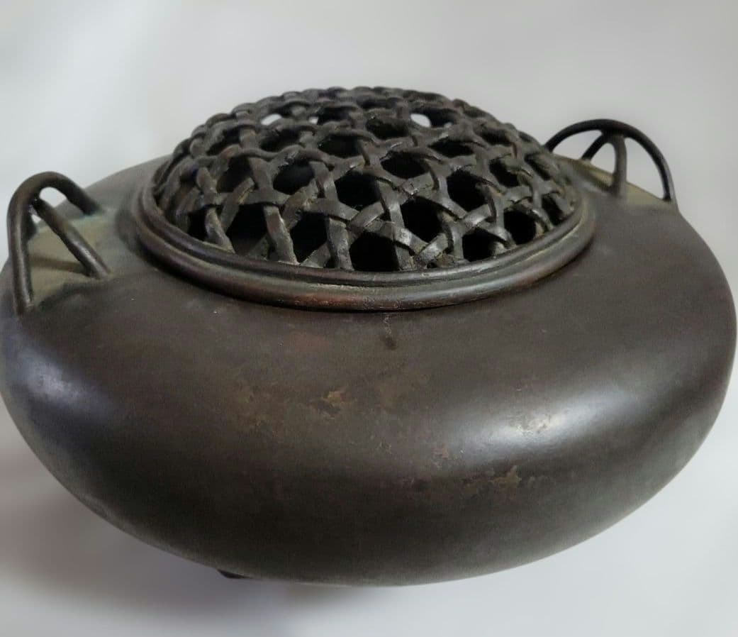 三足香炉　銅製　香炉　金属工芸　アンティーク品