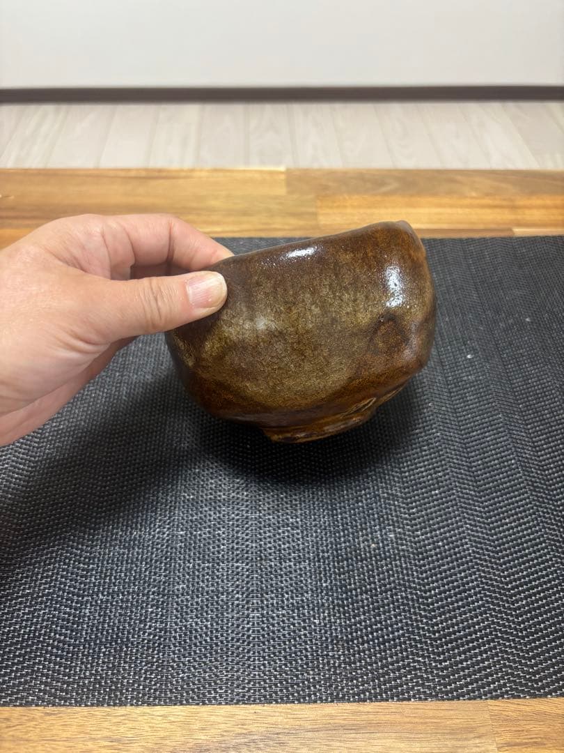 茶道具　茶碗　茶盌　大樋　与詩夫　茶色　大樋焼　茶道　美品