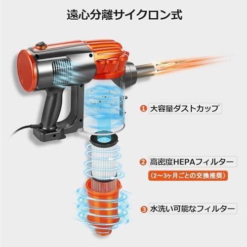iwoly 掃除機 V600 サイクロン 600W ハイパワー 超強力_corg