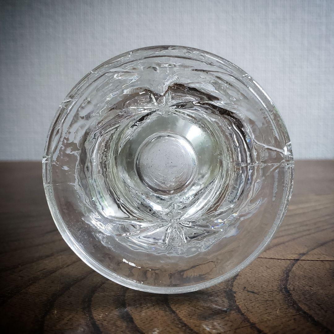 ガラス 一輪挿し 昭和レトロ アンティーク プレスガラス 花瓶 フラワーベース