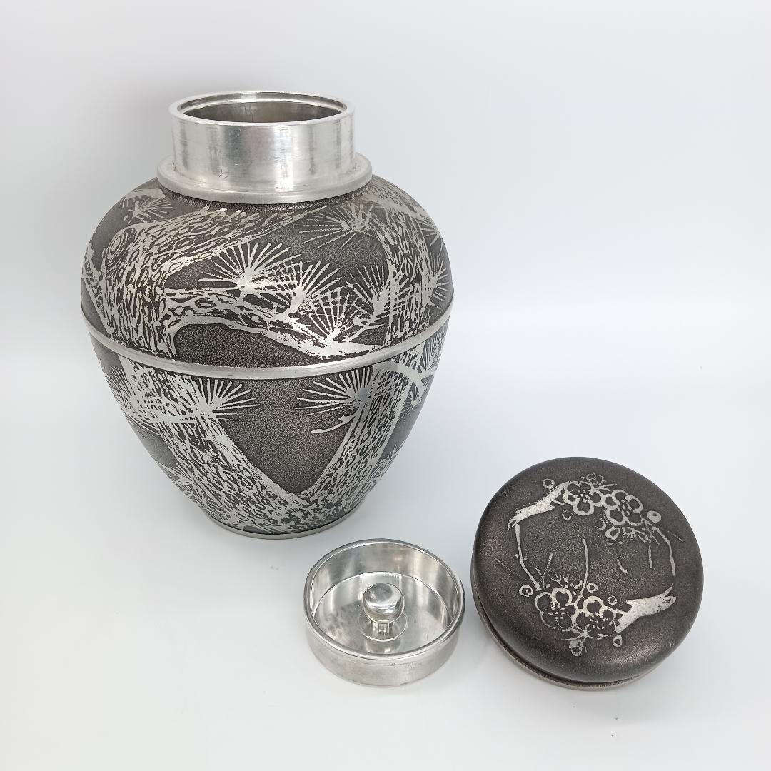 錫半 本錫 茶壺 錫製 茶入茶壺 煎茶道具 金属工芸（錫製）年代物