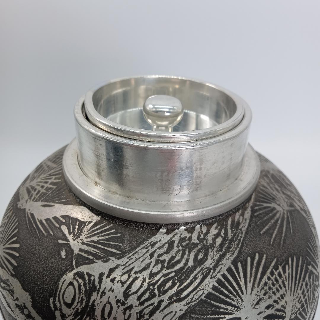 錫半 本錫 茶壺 錫製 茶入茶壺 煎茶道具 金属工芸（錫製）年代物