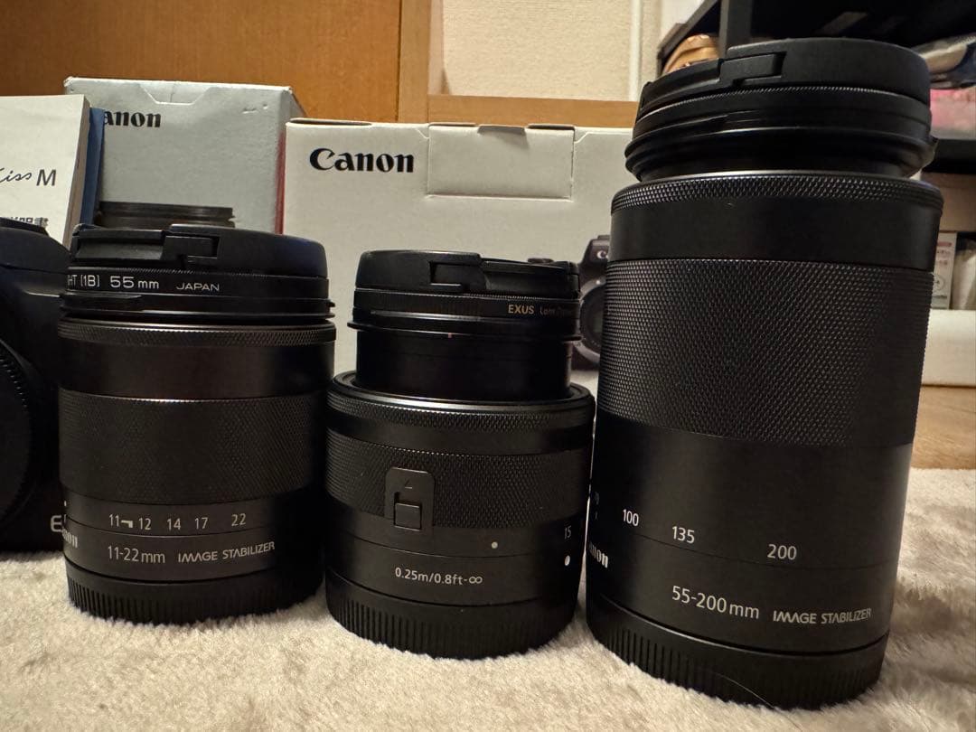 T*a様 Canon EOS Kiss M ミラーレス一眼 レンズ3本セット