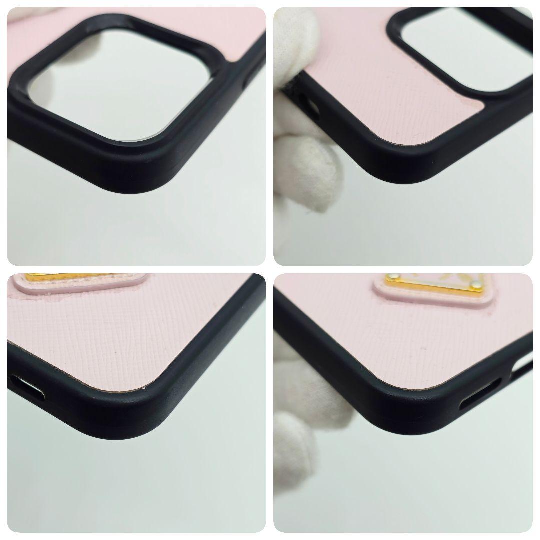 PRADA iphone13pro ケース サフィアーノレザー 三角ロゴ ピンク