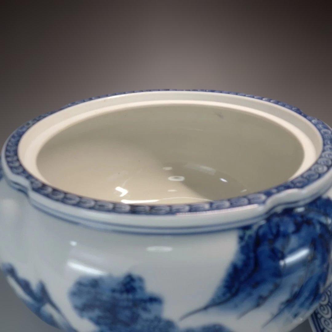 染付　水指　祥堂　捻梅　水差し