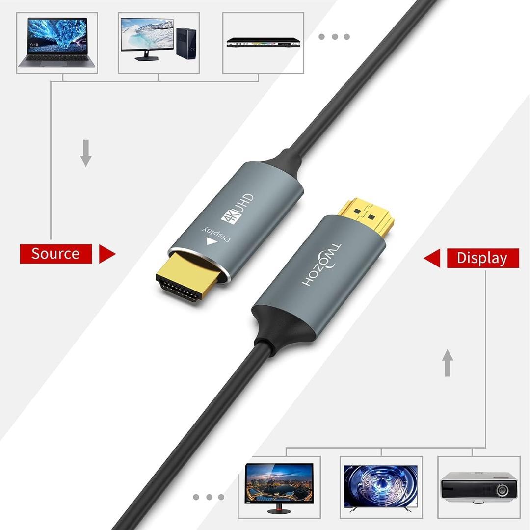 Twozoh 光ファイバーHDMI ケーブル 50M 4K