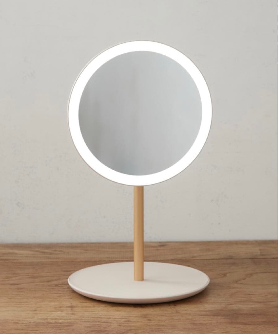 TRAVEL MAKEUP MIRROR LED付き 折りたたみスタンドミラー