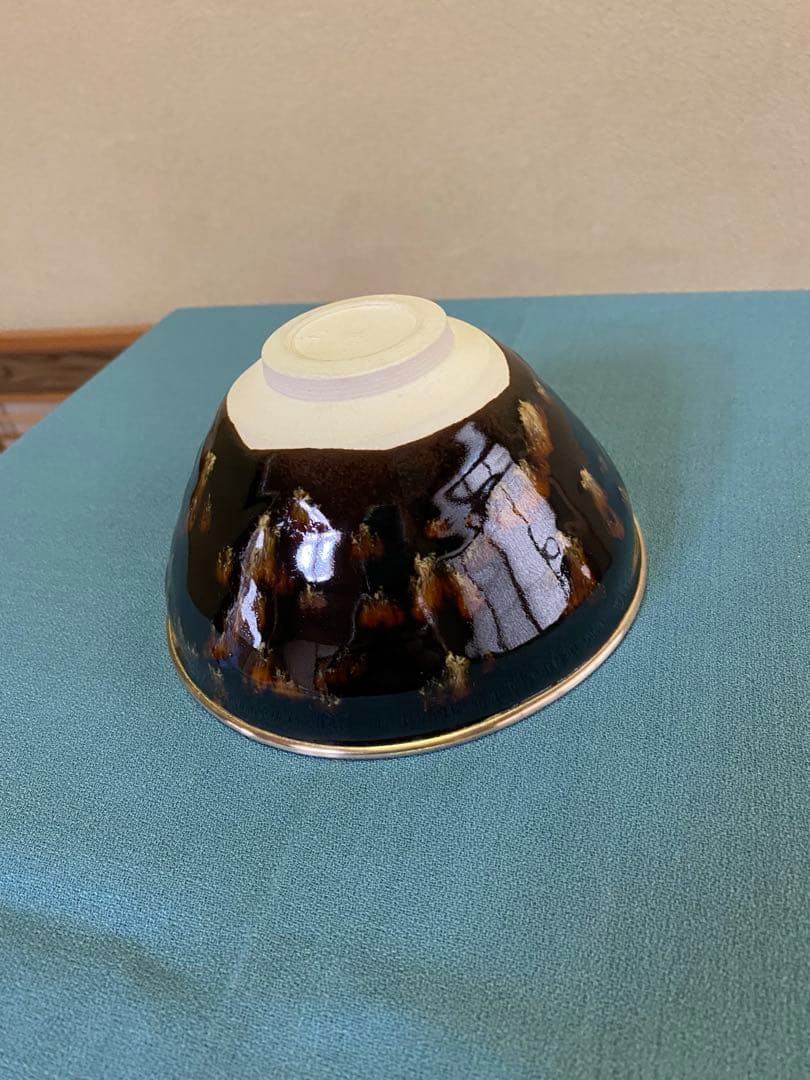 茶道具/茶碗 桶谷定一『玳皮梅花』京都 洛東 清水焼