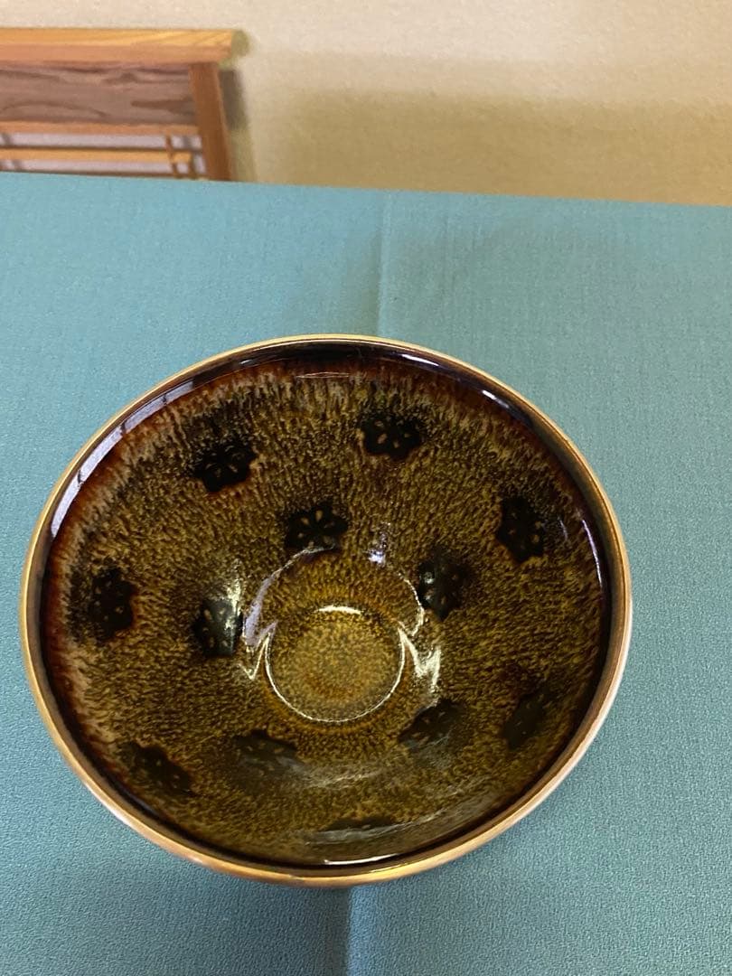 茶道具/茶碗 桶谷定一『玳皮梅花』京都 洛東 清水焼