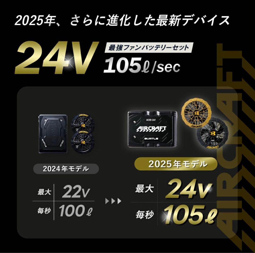 【新品未使用】2025バートル エアークラフト 24Vバッテリー　レッド