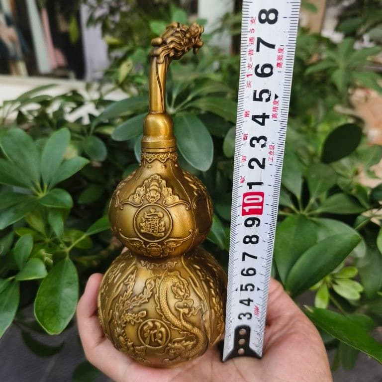 銅器 龍鳳葫芦 風水 開運 八方来財 客間 玄関 装飾品 工芸品 置物