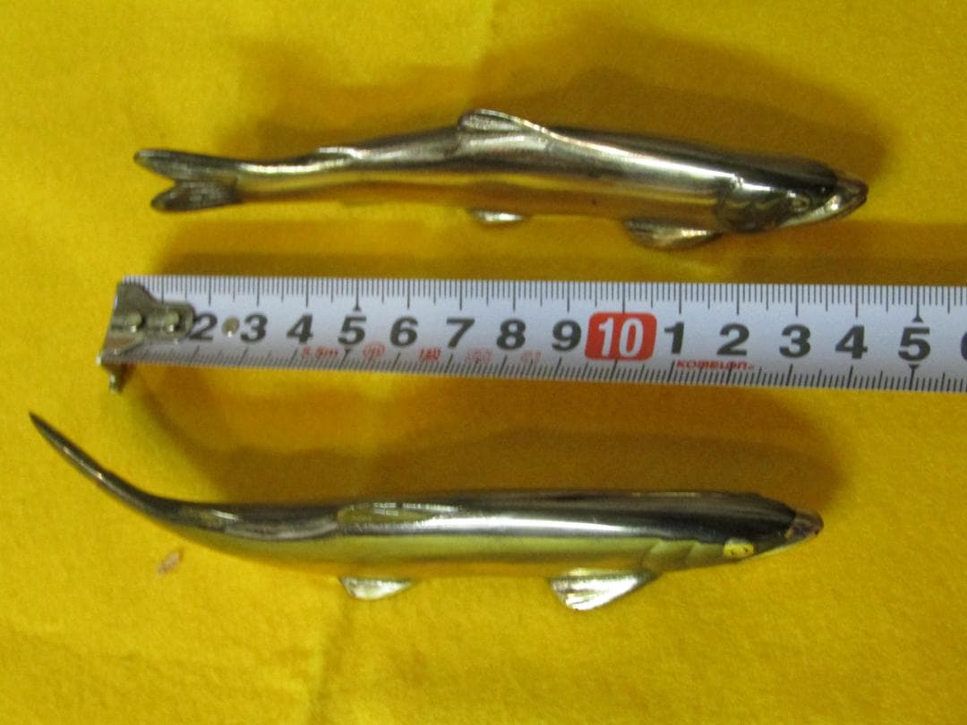 骨董　明珍宗之　鮎　金属製魚の彫刻と木箱