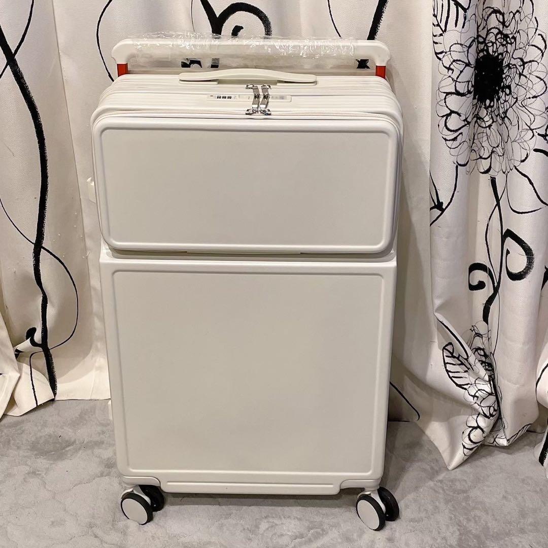 新品 スーツケース フロントオープン キャリーケース 軽量 カップホルダー XL