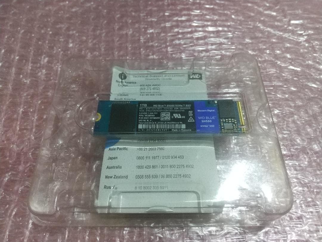 【中古】WD Blue SN550 NVMe WDS100T2B0C 1TB