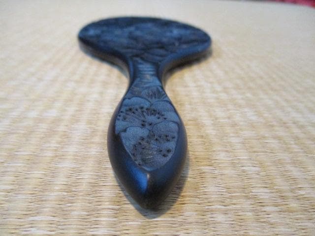 一、　美品　逸品　一彫堂　軽井沢彫り　軽井沢彫　桜柄　手鏡　伝統工芸