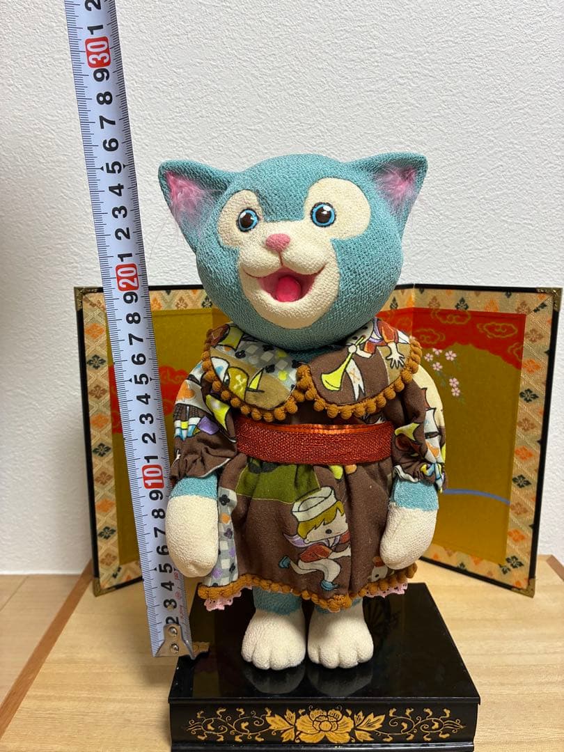 ハンドメイド　レトロ　猫　人形
