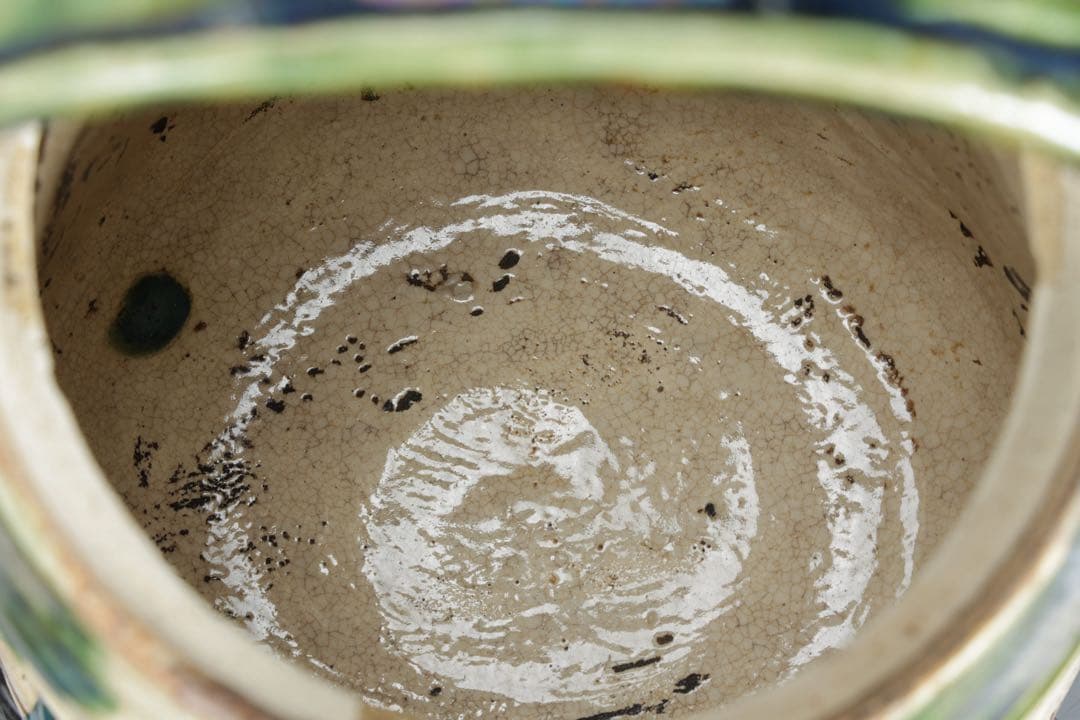 江戸期 古織部 手付水注 箱付 高23.5㎝ 茶道具 古美濃 水次 古美術 骨董