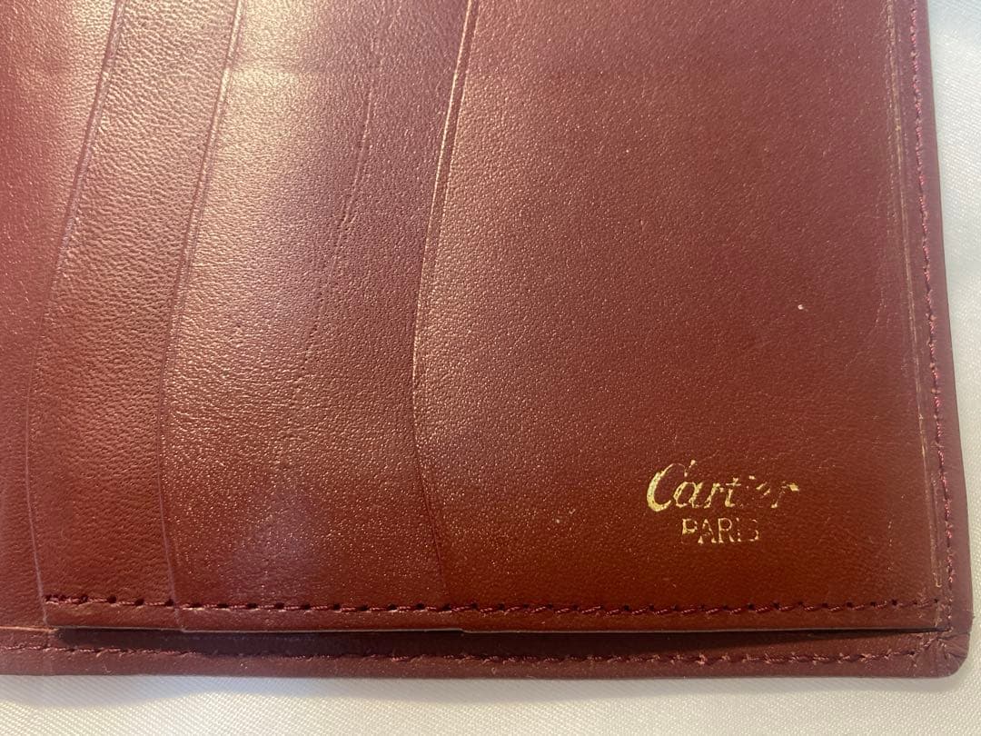 Cartierカルティエ パスポートケース 箱付きマストライン ボルドー