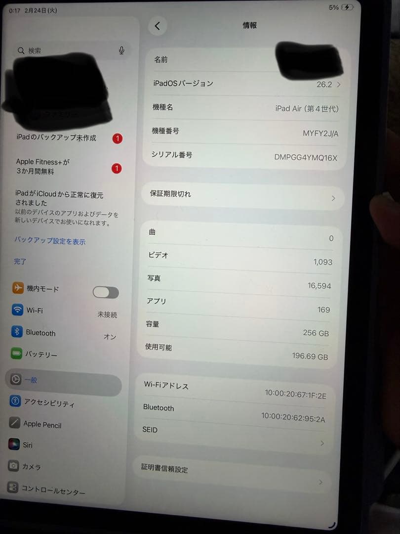 iPad Air (第4世代)256GB ブルー