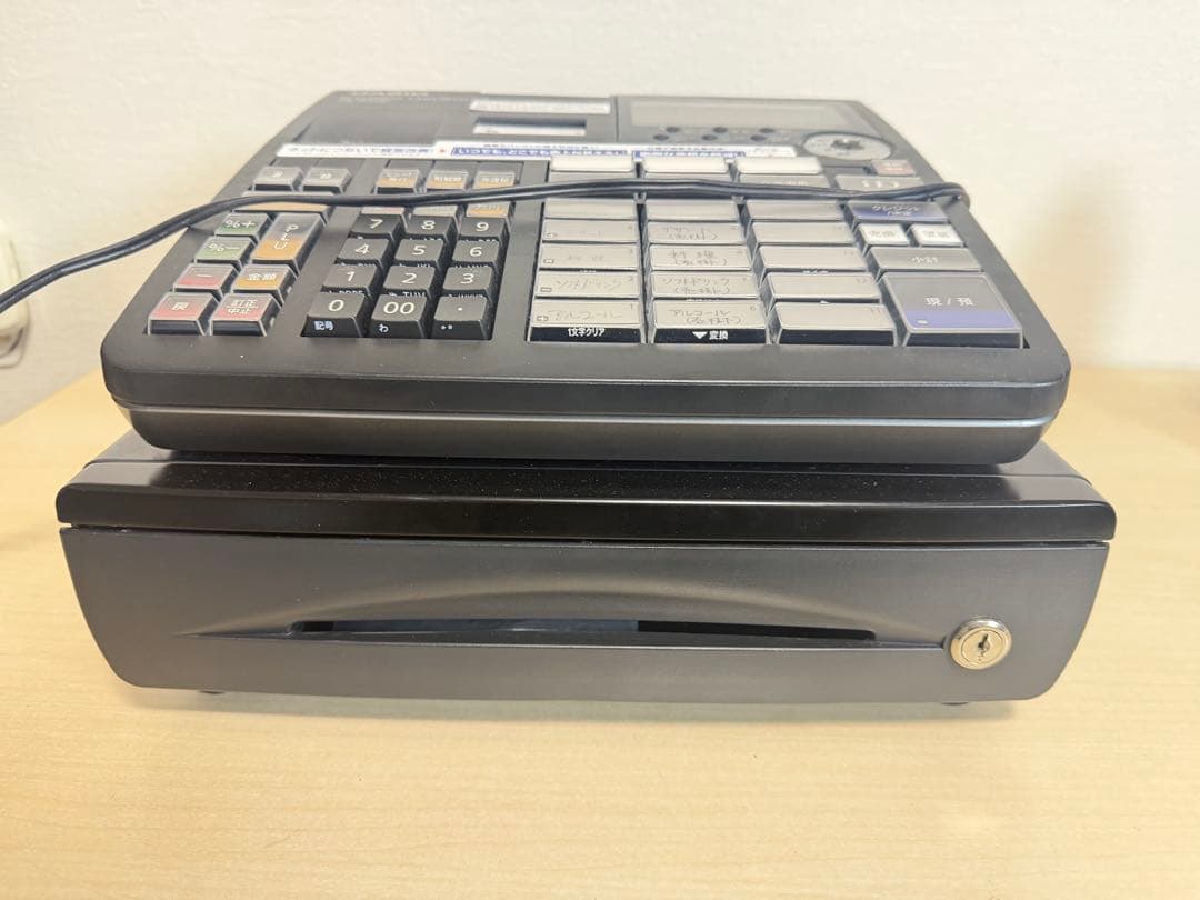 【動作OK】カシオ 電子レジスター TE-2500 鍵付き ネットレジ 事務
