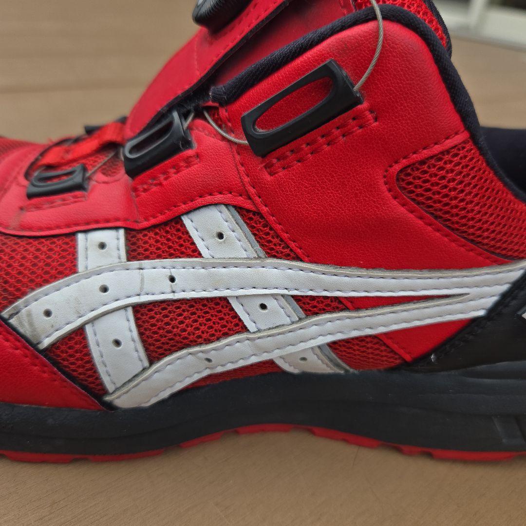 値下中　ASICS ダイヤル式安全靴 レッド　２７cm 中古　気になる臭いなし！