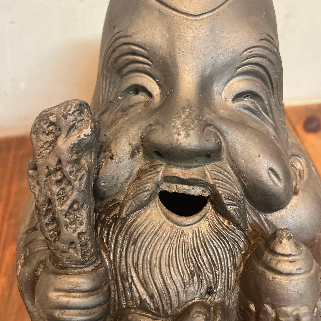 飾り瓦　七福神　福禄寿　縁起物　瓦　オブジェ　置物　屋根　庭飾り　当時物