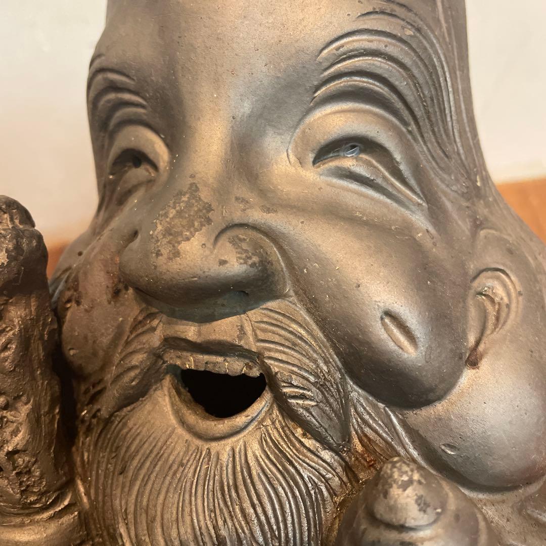 飾り瓦　七福神　福禄寿　縁起物　瓦　オブジェ　置物　屋根　庭飾り　当時物
