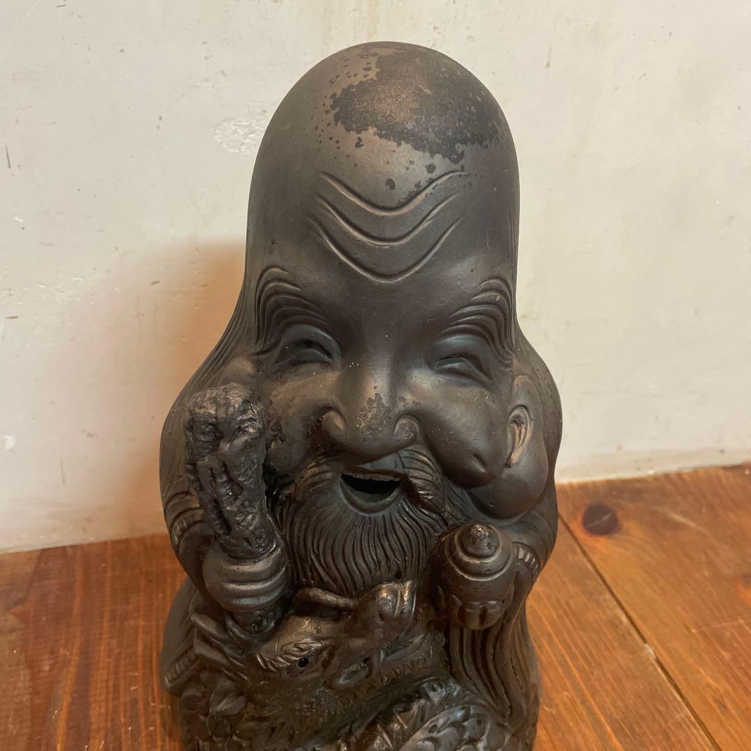 飾り瓦　七福神　福禄寿　縁起物　瓦　オブジェ　置物　屋根　庭飾り　当時物