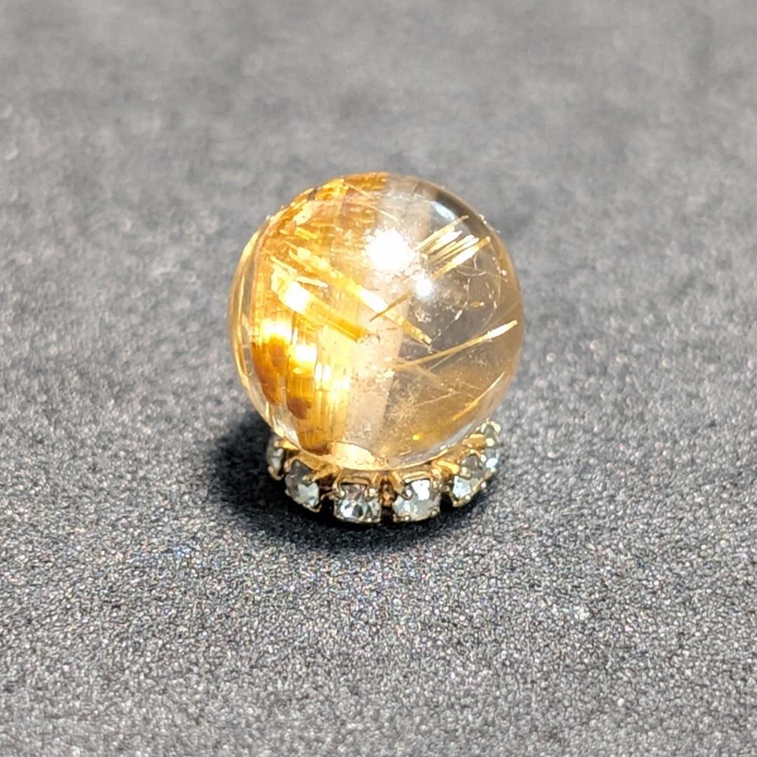 一点物 【豪快な太金針】ゴールドタイチンルチル 10ミリ 1粒売り お守り石