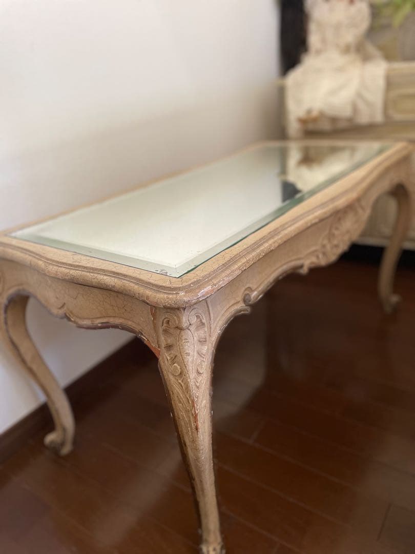 〜❤︎ 1900年代 フランスアンティーク家具 ロカイユ彫刻 ローテーブル 〜❤︎