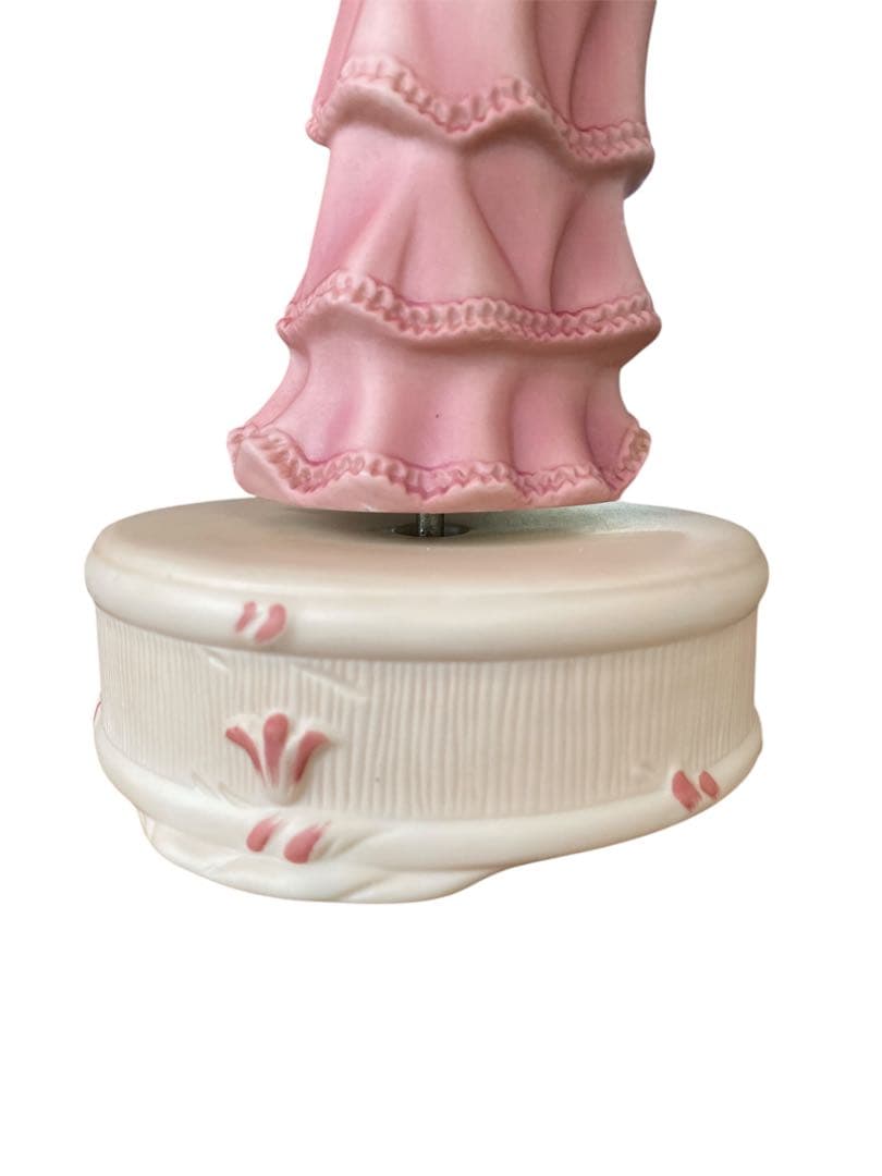 Demain/ドマン　オルゴール　美女　陶器製　インテリアフィギュリン