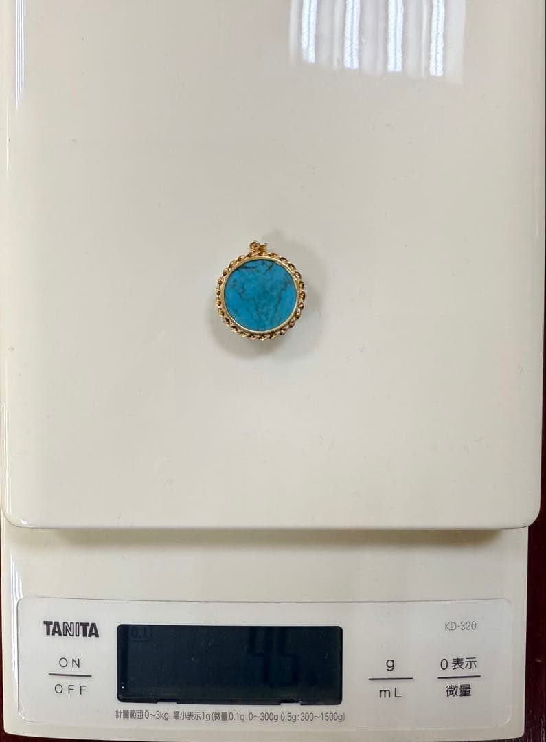K18ターコイズ（トルコ石）ペンダント　4.5g
