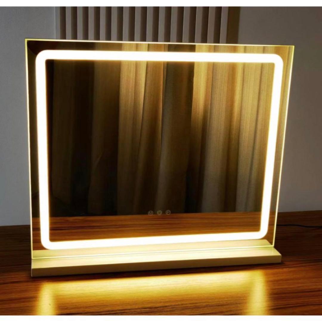 女優ミラー 人気 LED ハリウッドミラー 風　ホワイト    60*50cm