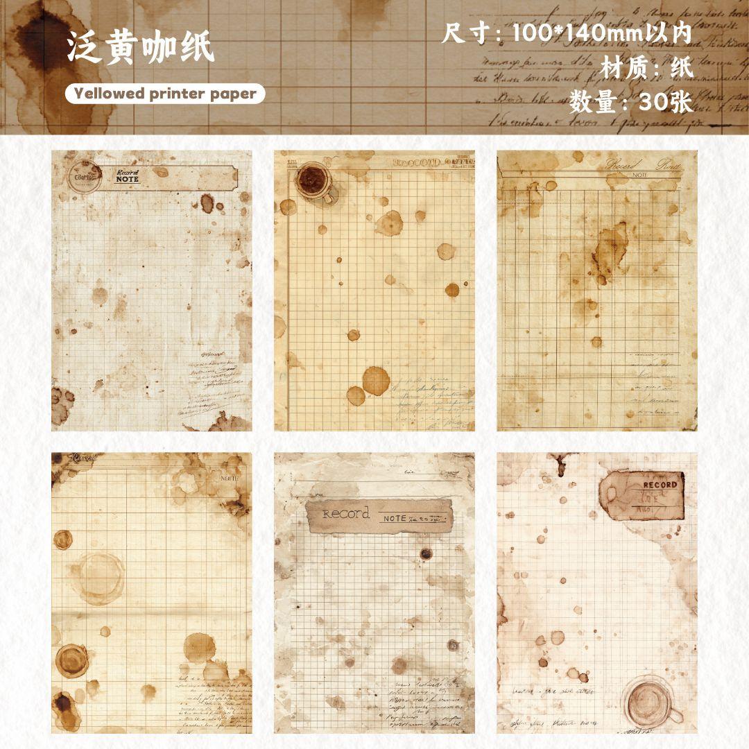 新！A195 ペーパー コラージュ素材 背景紙　メモ 紙モノ