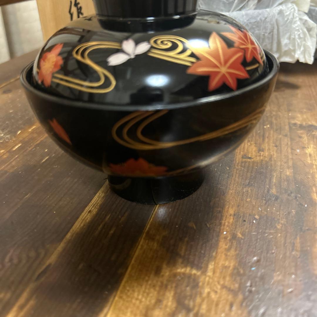 会津塗　吉野吸物椀　立田川　義三作　漆器椀　伝統工芸品　天然木