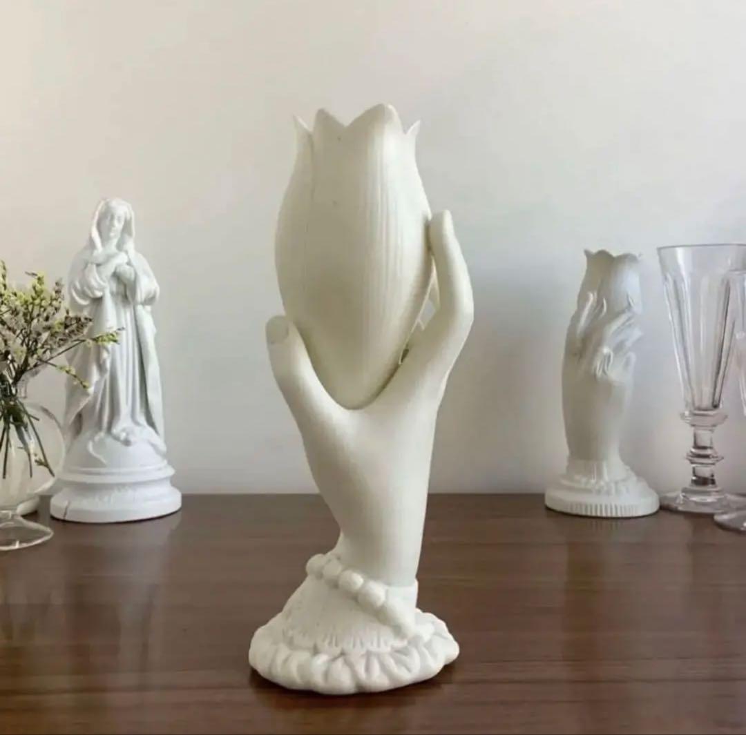 英国アンティーク ♤ パリアン磁器のハンドベース 21.5cm