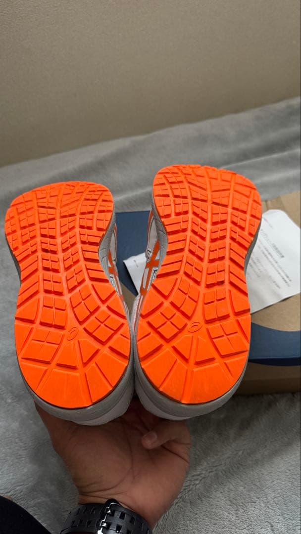 ASICS 安全靴 ホワイト/オレンジ Boaシステム 27.0cm