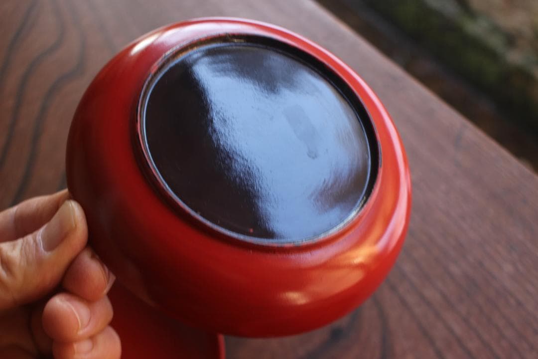 小傷有！シンプルデザインに時代朱漆の映える小皿5点（検輪島塗菓子皿銘々皿