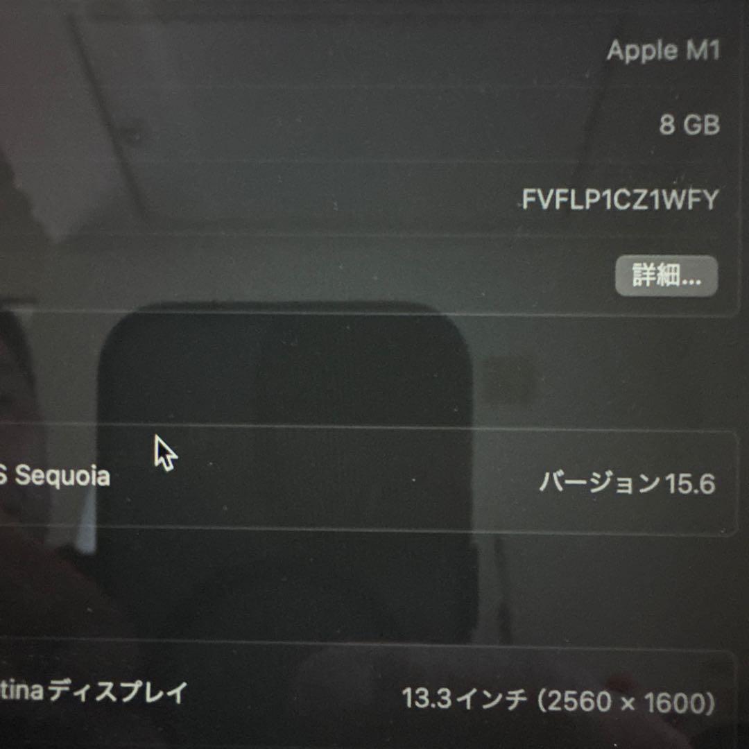 MacBook Air M1 充放電回数10回最大容量100%メモリ8GB256