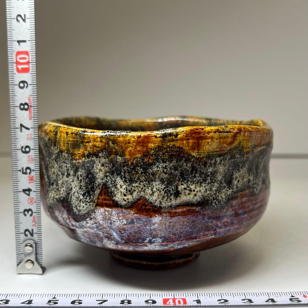 八代 大樋長左衛門 茶碗 共箱 w12cm 東キ8-0318④ トヒサ