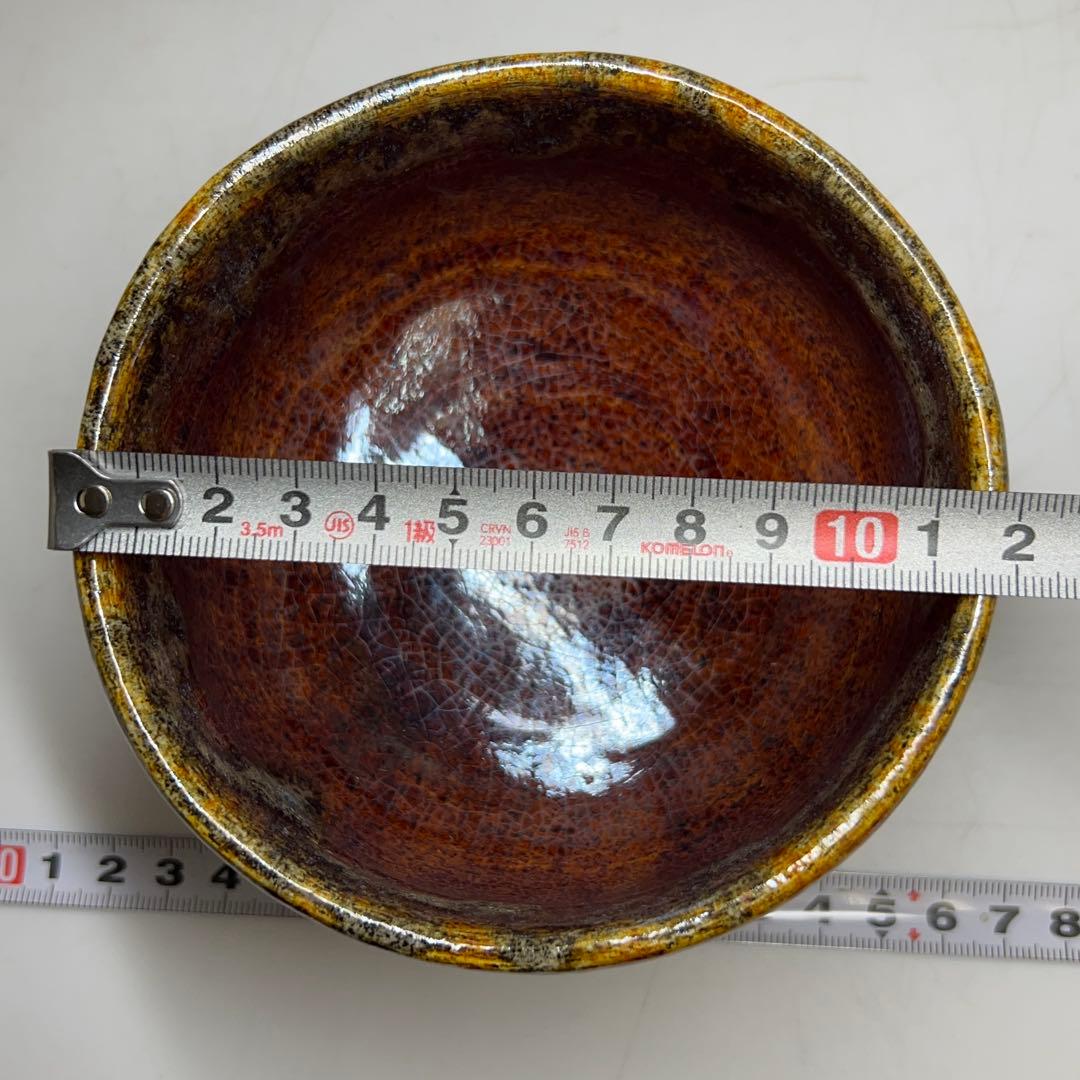 八代 大樋長左衛門 茶碗 共箱 w12cm 東キ8-0318④ トヒサ