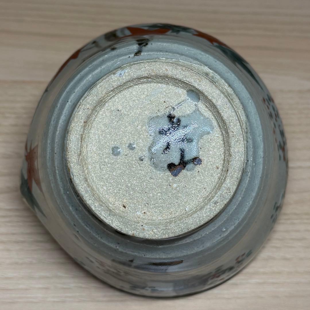 犬山焼 色絵 雲錦手 片口 茶碗 茶道具 酒器 木箱付 0126-A1