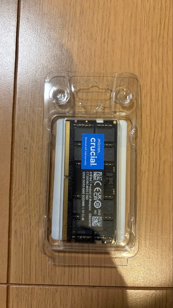\"新品未開封品\"crucial DDR5-5600 SODIMM 32GB