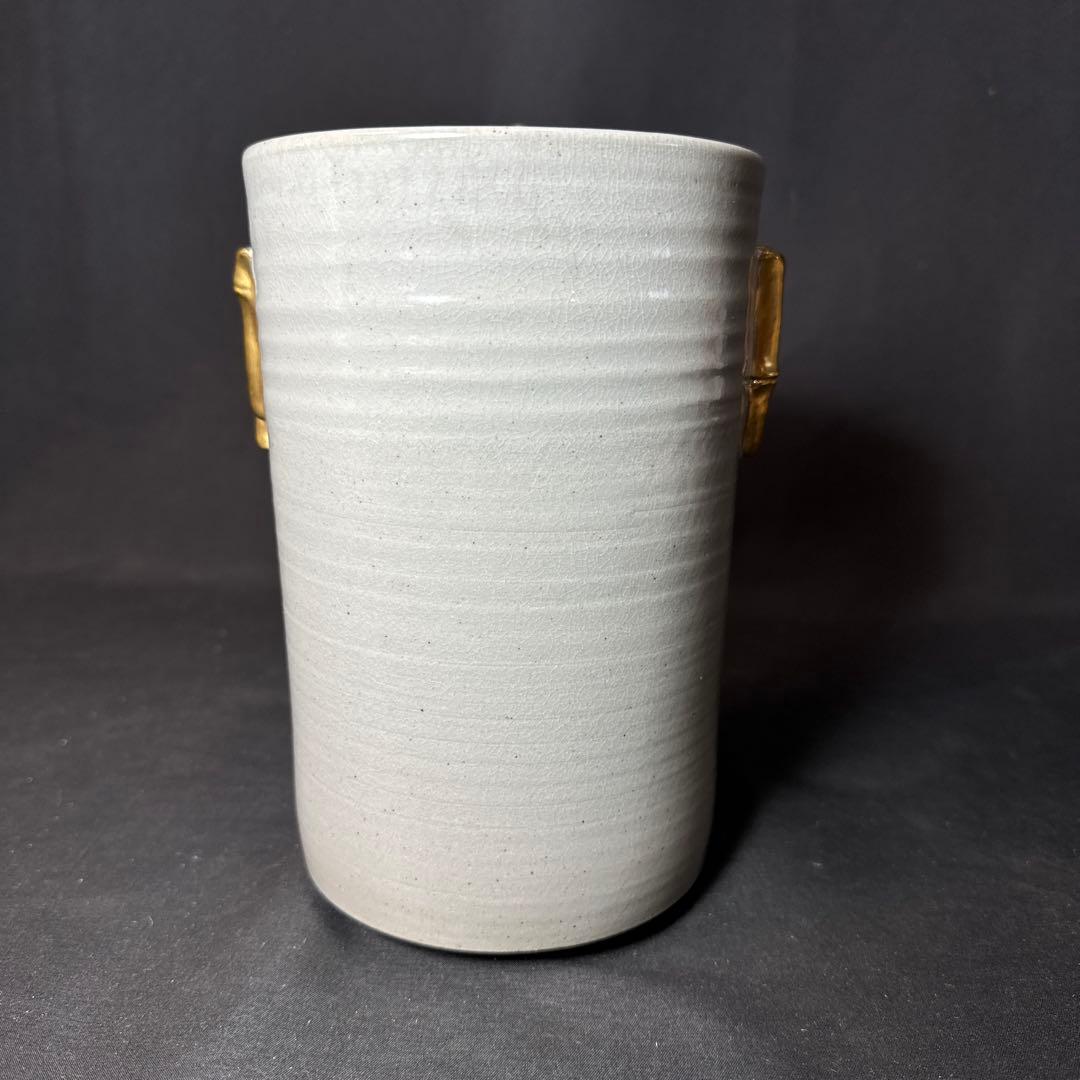 J08 送料無料　水指　永豊　細水指　茶道具　茶室　乾山　雁に秋草