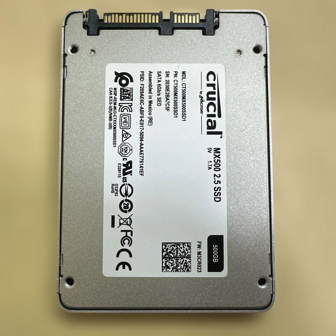 18. crucial 500GB SSD 2.5インチ SATA 動作確認済